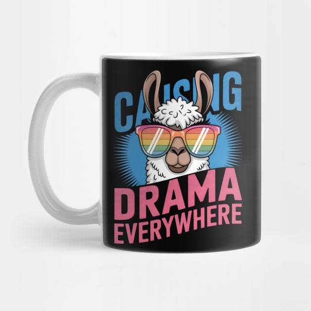Funny Llama Shirt – Causing Drama Everywhere by MakerMind8.2